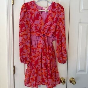 Jessica Simpson Pink and Red Floral Dress